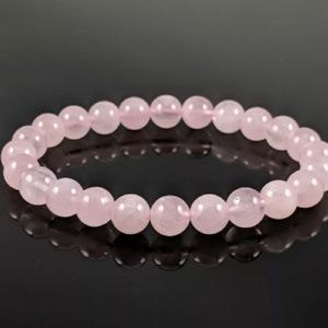 Natural Rose Quartz8mm beaded Stretch Bracelet